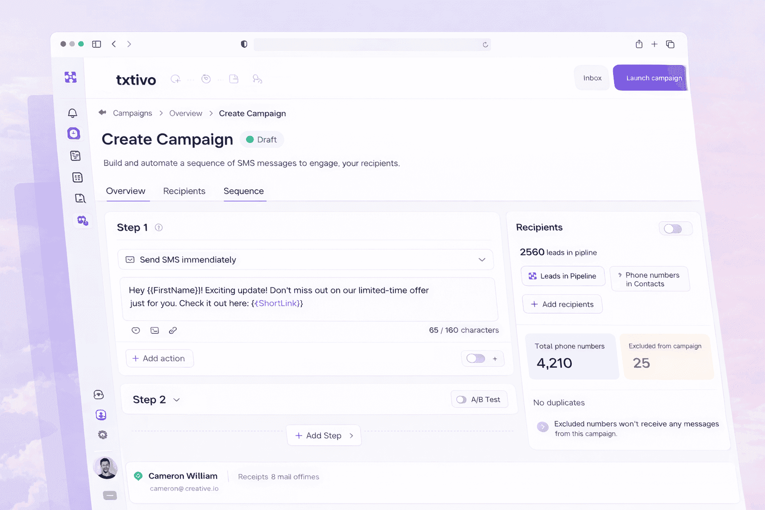 Campaign command interface preview